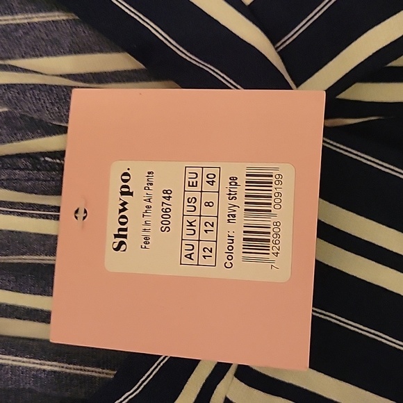 Show po striped open front flowy pants - Picture 7 of 11